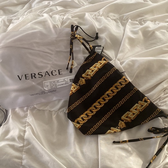 Versace chain pinstripe bikni bottoms black/gold - Picture 2 of 7